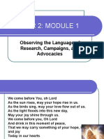 Quarter 2: Module 1: Observing The Language of Research, Campaigns, and Advocacies