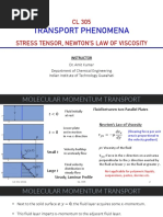 CL 305 Stress Tensor, Newton'S Law of Viscosity: Transport Phenomena