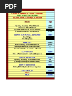 Cost Sheet Detailed