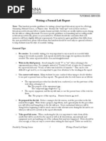 Writing A Formal Lab Report: General Tips