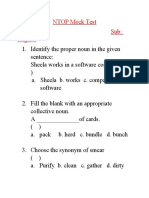 NTOP Mock Test Class 4 Sub: English