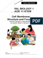 Genral Biology 1 Grade 11-Stem Cell Membrane: Structure and Function