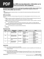 Canadian AME Licensing Info