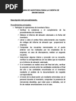 Auditoria para Auditar Cuenta de Inventarios