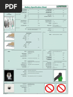 Battery Specification Sheet: Positiv Electrode