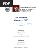 Final Assignment Company: ATARI: Course Title: Organizational Management (MGT 212) Section-11