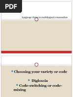 Language Choice in Multilingual Communities