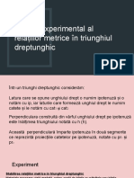 Studiul Experimental Al Relațiilor Metrice În Triunghiul Dreptunghic