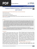 Common Method Variance: Statistical Detection and Control