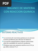 Balance de Materia Con Reaccion Quimica