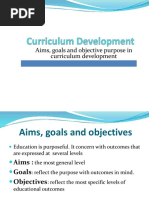 Aims, Goals and Objective Purpose in Curriculum Development