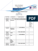 Weekly Home Learning Plan: Basak National High School