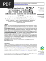 Business Strategy - MSMEs' Performance Relationship: Innovation and Accounting Information System As Mediators