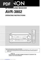 Av Surround Receiver: Operating Instructions