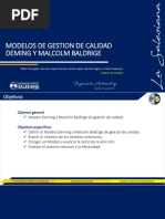 Modelos Gestion Calidad Deming y Malcolm Baldrige