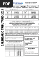 Calendario Tributario 2020.