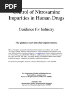 Control of Nitrosamine Impurities in Human Drugs: Guidance For Industry