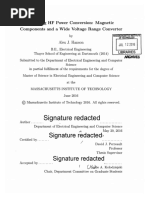 Signature Signature Redacted : Enabling HF Power Conversion: Components and A Wide Voltage Range Converter