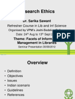 Research Ethics: Dr. Sarika Sawant