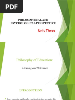 Unit Three Principles of Edcation