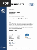 Zertifikat ISO 9001 3M Deutschland GMBH Inkl. 3M Technical Ceramics, Dyneon, WENDT, Wien Und Rüschlikon - Englisch