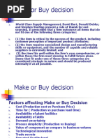 Make or Buy Decision: World Class Supply Management