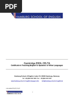 Cambridge ESOL CELTA: Certificate in Teaching English To Speakers of Other Languages