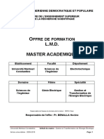 L.M.D. Master Academique: Ffre DE Formation