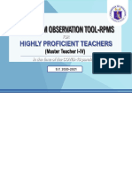 Classroom Observation Tool-Rpms: Highly Proficient Teachers