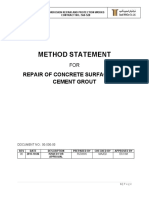 MS # 00 Method Statement For Repair of Concrete Surface With Cement Grout