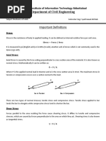 Department of Civil Engineering: Important Definitions