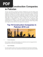 Top 10 Construction Companies in Pakistan