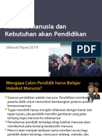 Hakekat Manusia Dan Kebutuhan Akan Pendidikan