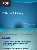 Path Goal Theory: Presented By: Ali Noman Ashraf M.B.A-4