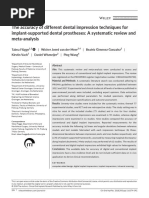 The Accuracy of Different Dental Impression Techniques For Implant-Supported Dental Prostheses: A Systematic Review and Meta - Analysis