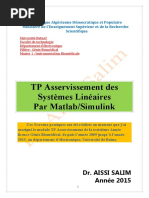 TP Asservissemet Lineaire l3 Licence Genie Biomedical1 Semestre5