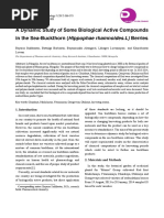 A Dynamic Study of Some Biological Active Compounds in The Sea-Buckthorn (Hippophae Rhamnoides.l) Berries