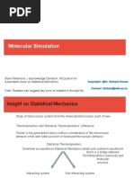 Molecular Simulation: Book Reference: I Acknowledge Donald A. Mcquarrie For A Wonderful Book On Statistical Mechanics