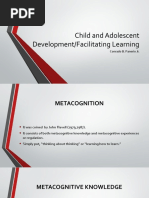 Child and Adolescent Development/Facilitating Learning: Conrado B. Panerio JR