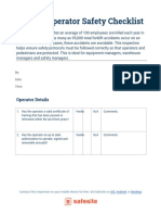 Warehouse Forklift Safety Checklist