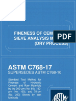 Fineness of Cement by Sieve Analysis Method (Dry Process)