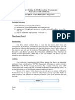 Understanding The Self Module 1 - Lesson 1