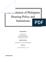 The Evolution of Philippine Housing Policy and Institutions