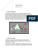 Dispercion de La Luz. Física Grado 11