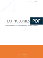 Technologies GSM: Principe de Base Du Fonctionnement Des Reseaux GSM