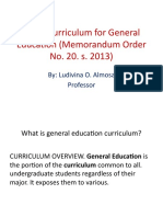 CHED Curriculum For General Education (Memorandum Order