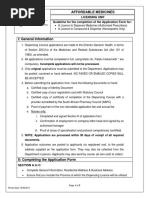 New Dispensing Licence Application Form