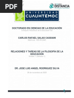 CARLOS RAFAEL SALAS CASSIANI - Actividad 1.1 - Cuadro Sinóptico Relaciones y Tareas de La Filosofía de La Educación