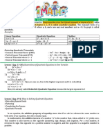 Quadratic Equation and Its Solutions: Examples