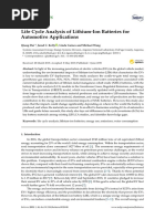 Batteries: Life Cycle Analysis of Lithium-Ion Batteries For Automotive Applications